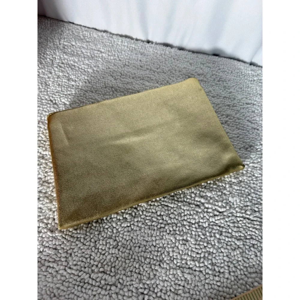 Gold Metallic Pleated Evening‎ Clutch Bag Ruched Formal Wedding Handbag